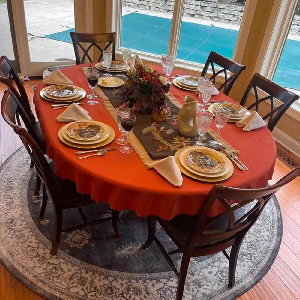 All Oval Tablecloth Sizes, Made in the USA