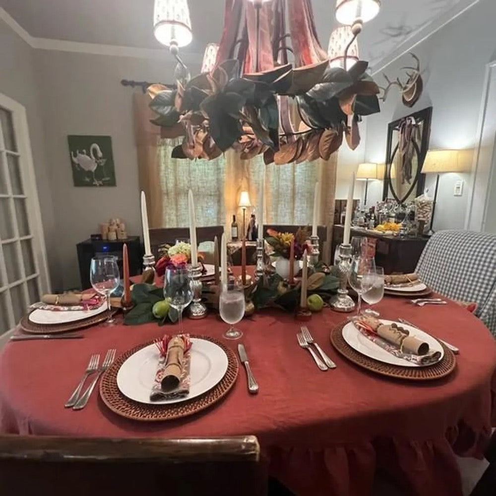 Any Custom Size Oval Tablecloth, English Table Linen