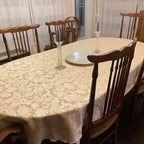 Damask Oval Tablecloths, Cotton Table Linen, All Sizes