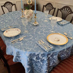 Damask Oval Tablecloths, Cotton Table Linen, All Sizes