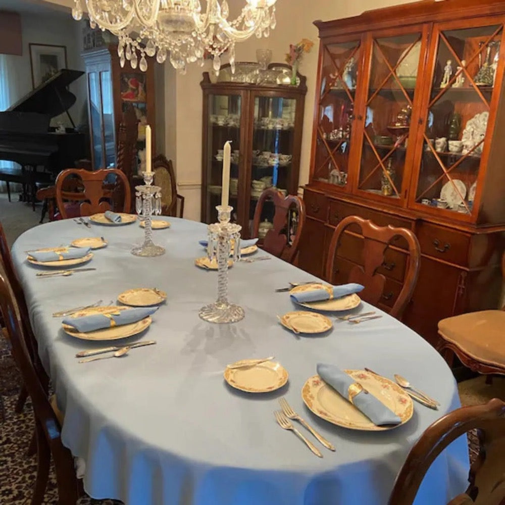 All Oval Tablecloth Sizes, Made in the USA