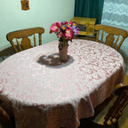 Damask Oval Tablecloths, Cotton Table Linen, All Sizes