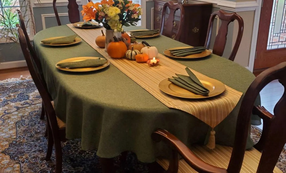 Any Custom Size Oval Tablecloth, English Table Linen